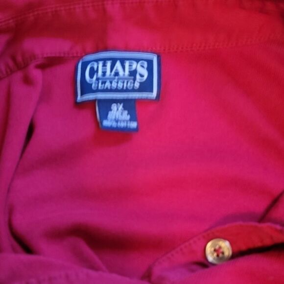 Chaps Red Blouse with Gold Buttons - Picture 7 of 7
